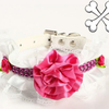 Leather Floral Lace Rhinestone Pet Collar